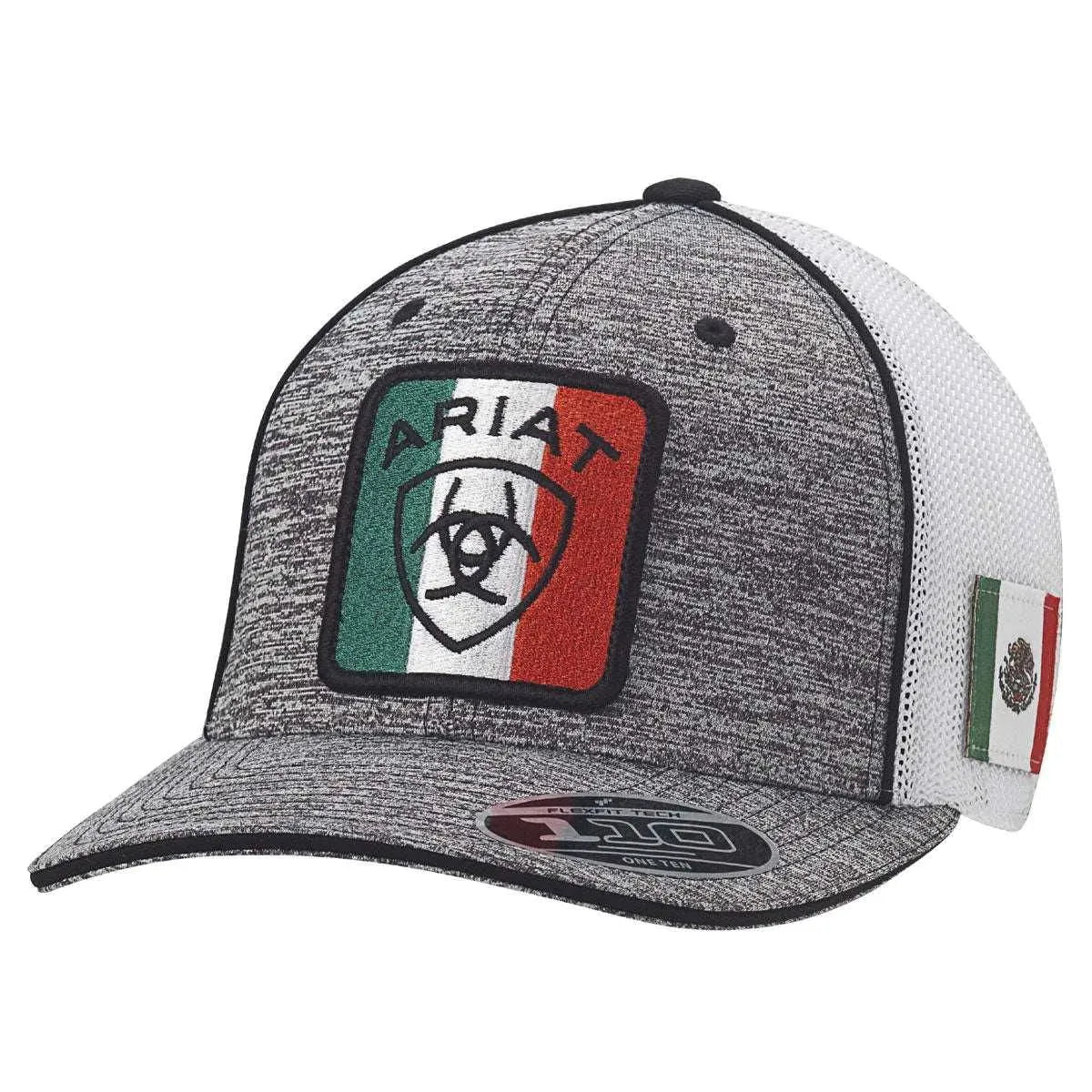 Casquette Trucker ARIAT Écusson Drapeau Mexicain (Gris/Blanc)