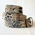 Ceinture brodée artisanale Wildroot, noire