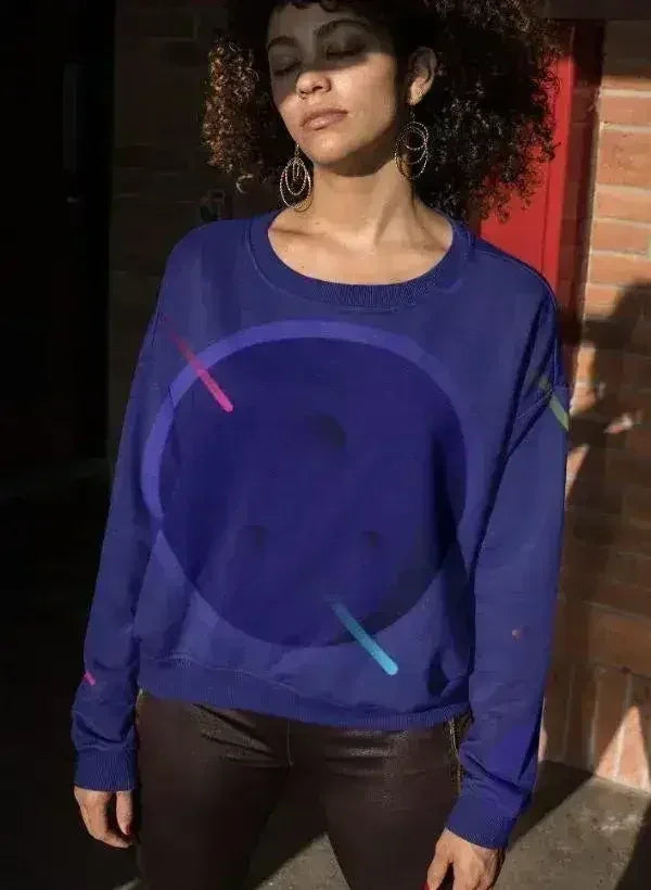 Sweat-shirt par sublimation Galaxie bleue