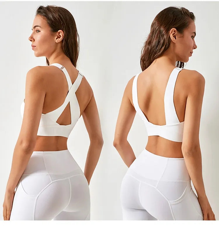 Soutien-gorge de sport à fort maintien avec fermeture éclair avant