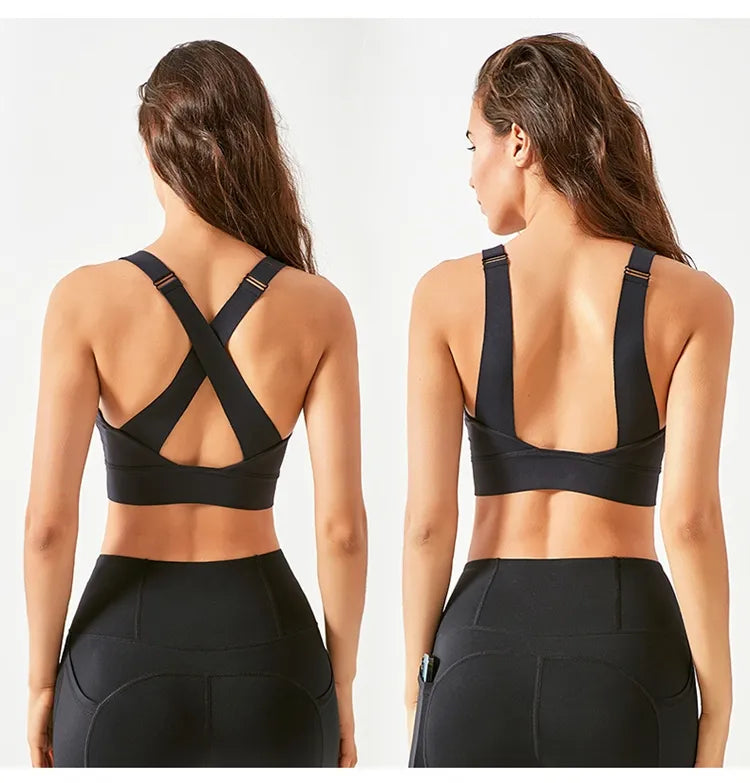 Soutien-gorge de sport à fort maintien avec fermeture éclair avant