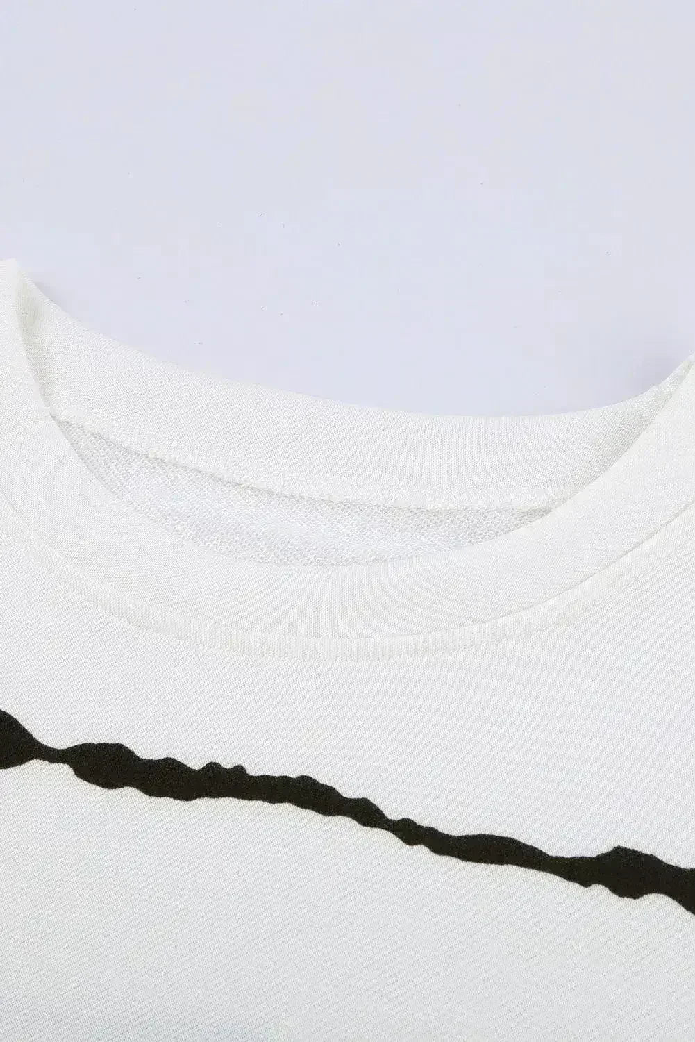 Sweat-shirt Femme à Rayures Tie-dye Blanches
