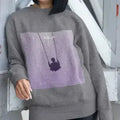 Sweat-shirt à logo violet - Haut ample et doux pour femme | Femstylo
