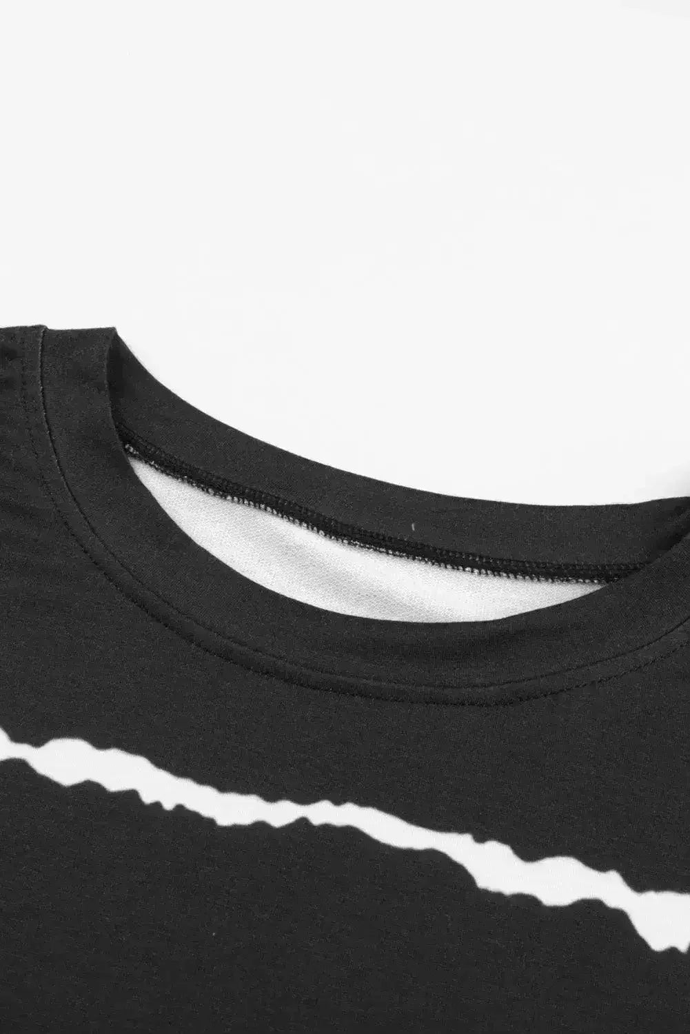 Sweat-shirt noir rayé tie-dye pour femme
