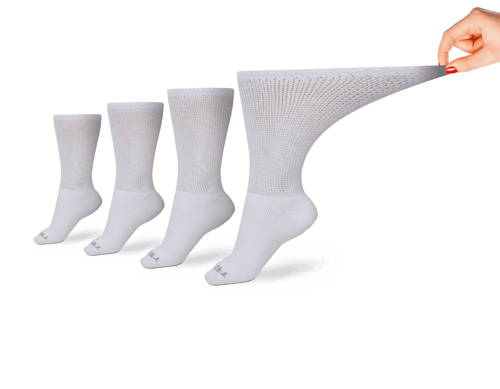 Chaussettes diabétiques pour femme (4 paires) – Ultra-douces – Mi-mollet