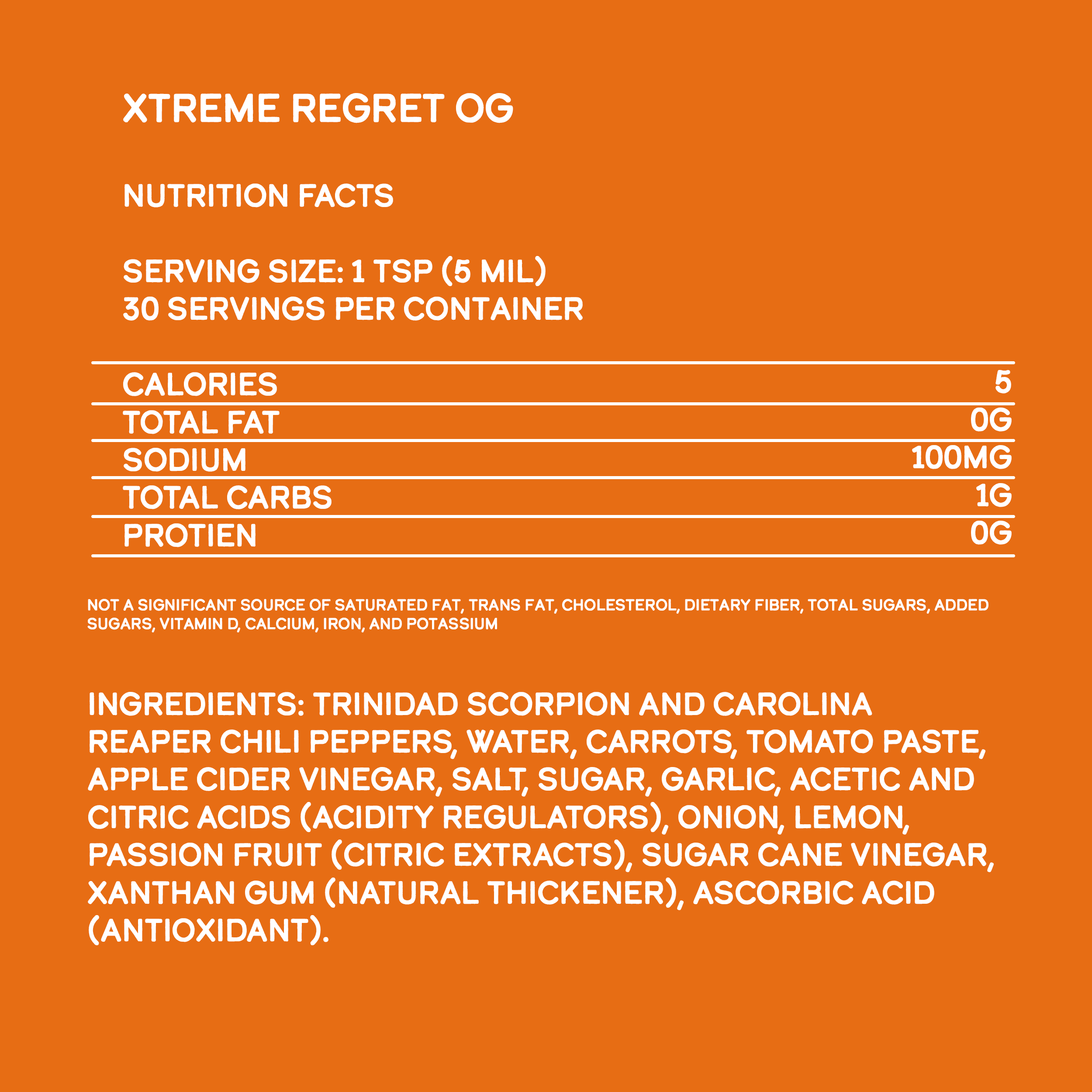 Sauce piquante Xtreme Regret