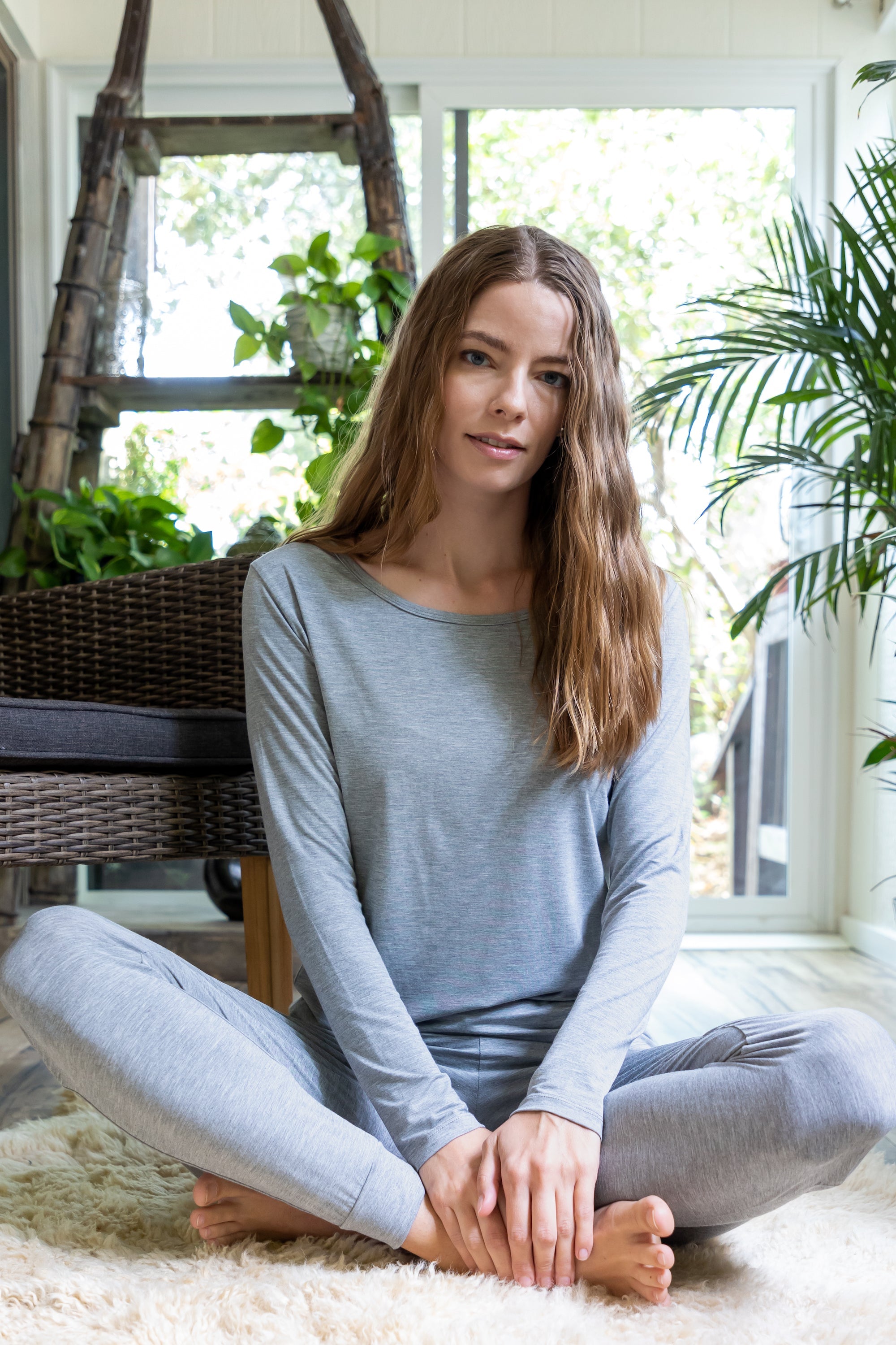 T-shirt à manches longues en bambou pour femme