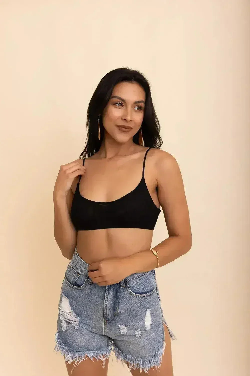 Soutien-gorge sans armature basique en maille transparente