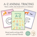 Animal A-Z Tracing Workbook Canva Template