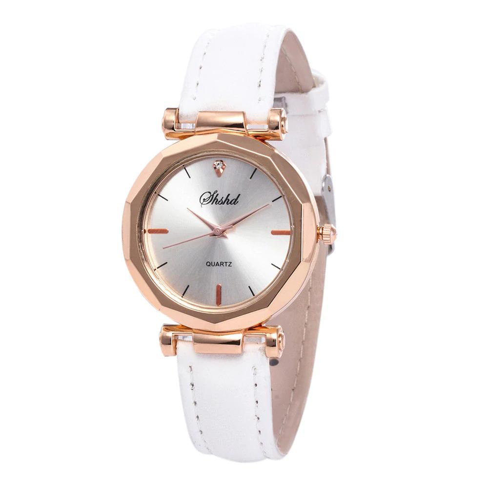Montre Femme Strass Mode Exquis Montre Femme Cuir Décontracté Luxe Analogique Quartz Cristal Montre-bracelet Bracelet Montre Pour Femmes et Filles