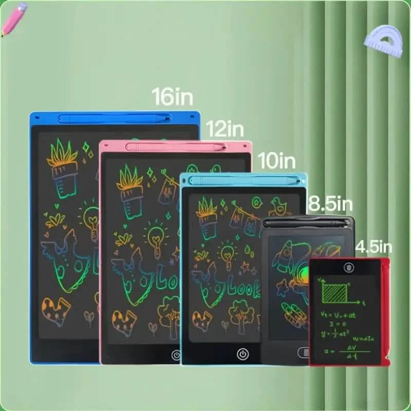 Tablette d'écriture numérique LCD avec stylet – Tableau de griffonnage et de dessin effaçable et réutilisable