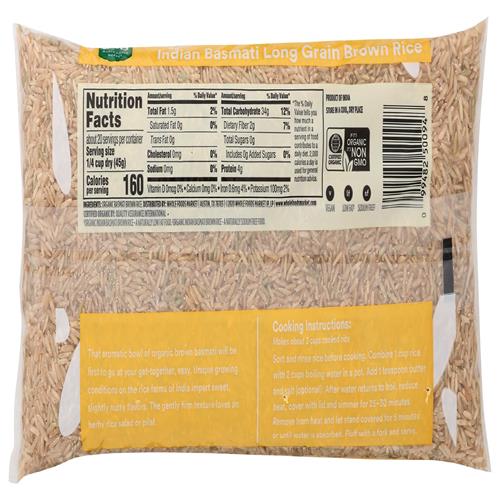 Whole Foods Market, Riz Basmati Brun Indien Biologique, 907 g