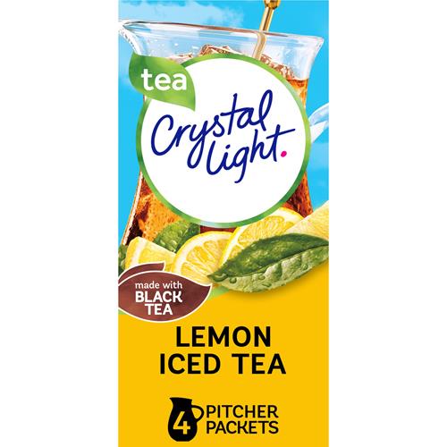Crystal Light Boisson en poudre saveur thé glacé citron sans sucre, naturellement aromatisée, 4 sachets pour pichets