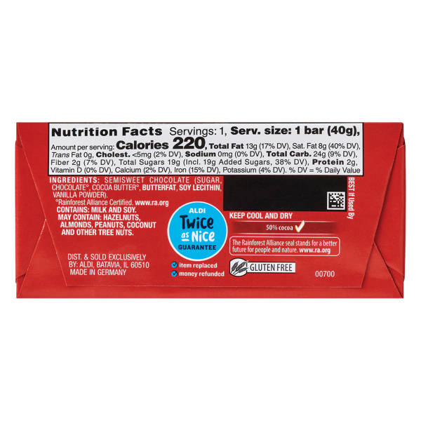 Choceur Mini-Tablettes de Chocolat Noir - paquet de 5, 40 g