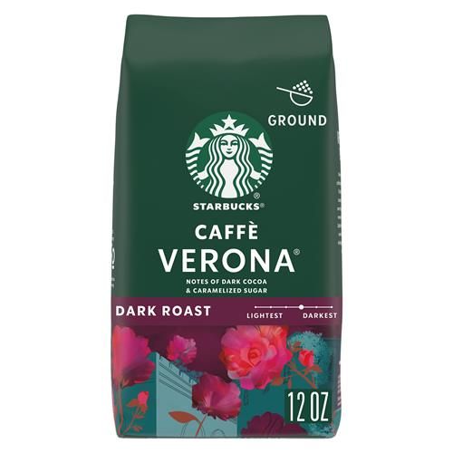 Café moulu Starbucks, café torréfié foncé, Caffè Verona, 100 % Arabica, 1 sachet (340 g)