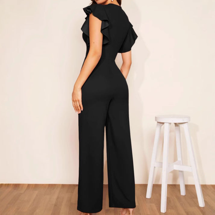 Combinaison élégante taille haute à volants pour femme | 3 couleurs S–XL