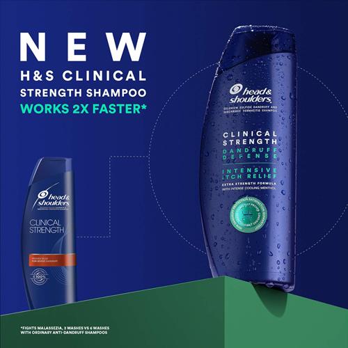 Shampooing anti-pelliculaire intensif Head & Shoulders Clinical Strength Dandruff Defense contre les démangeaisons, 400 ml, 158 ml