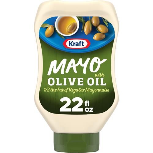 Mayonnaise Kraft à l'huile d'olive, réduite en matières grasses, bouteille de 650 ml