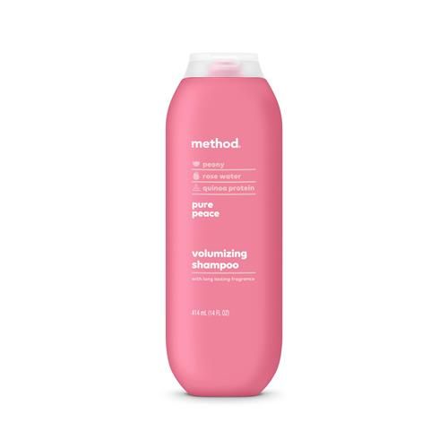 Shampoing Volumateur Method, Pure Peace aux notes de rose, pivoine et sel de mer rose, sans parabène ni sulfate, 414 ml (Lot de 1)