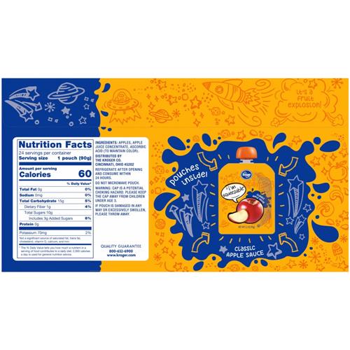 Compote de pommes classique Kroger 24 unités / 3,2 oz