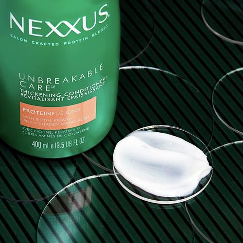 Après-shampooing Épaississant Nexxus Unbreakable Care au Kératine, Collagène, Biotine pour Cheveux Fins et Clairsemés 400 ml