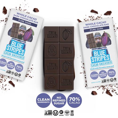 Blue Stripes Chocolat Noir Pur en Tablette, 60g