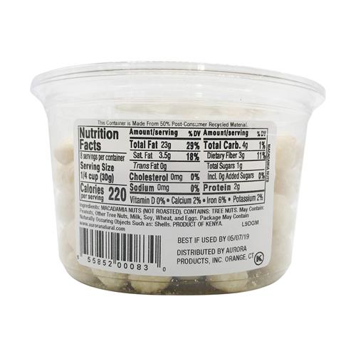 Noix de macadamia Aurora Products, crues, 227 g
