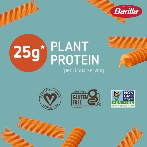 Pâtes Rotini aux Lentilles Corail Barilla, 249 g - Vegan, Sans Gluten, Sans OGM & Casher - Source de Protéines Végétales