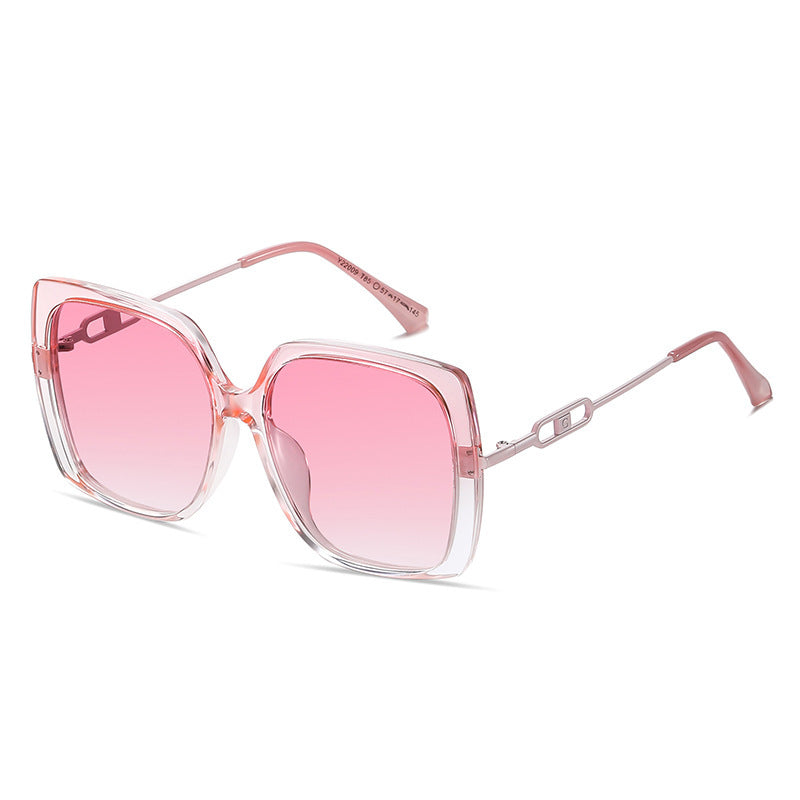 Lunettes de soleil polarisées à grande monture métallique – Lunettes de conduite surdimensionnées