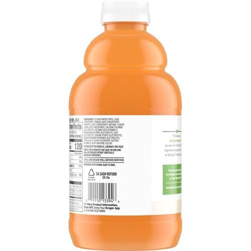 Jus Simple Truth Électrolytes saveur tropicale 100 % Pur Jus Bouteille 946 ml