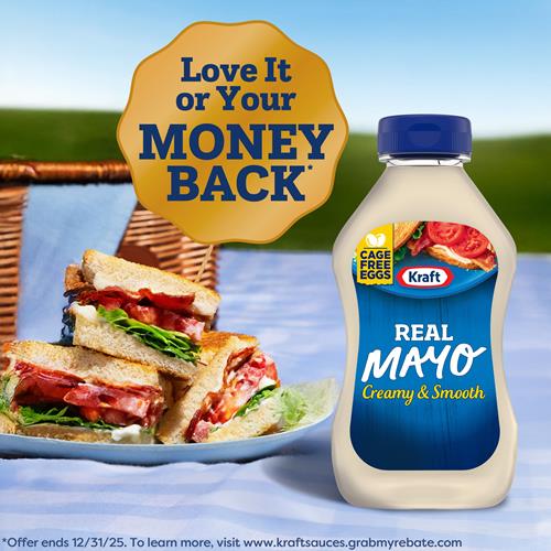 Mayonnaise Crémeuse et Onctueuse Kraft Real Mayo, Bouteille de 355 ml