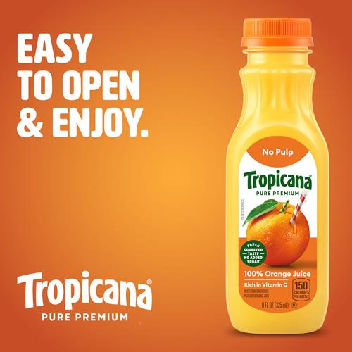 Jus d'orange Tropicana Pure Premium 100% Original, sans pulpe, portion individuelle, bouteille de 325 ml