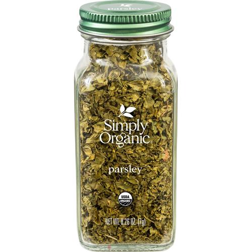 Flocons de persil Simply Organic, pot de 7,37 g, goût frais et herbacé, persil italien de couleur vive, casher, biologique