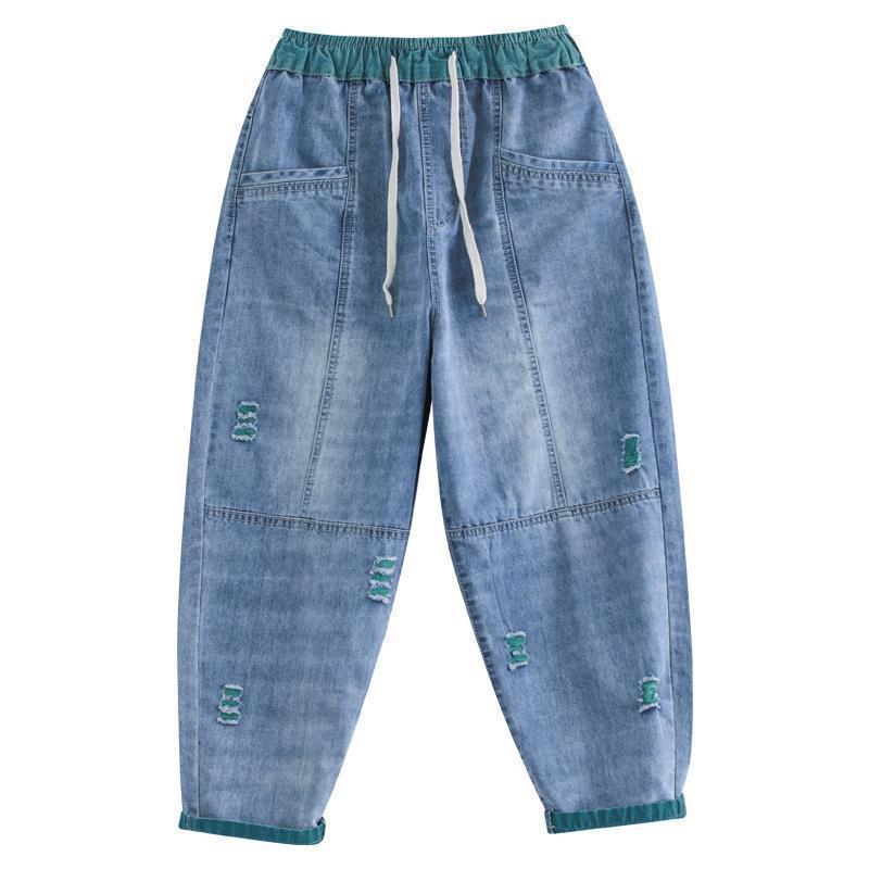 Jean déchiré capri pour femme