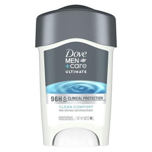 Dove Men + Care Antisudorifique protection clinique Clean Comfort en bâton pour hommes protection contre la sueur et les odeurs pendant 96 heures antisudorifique de force clinique avec 1/4 de crème hydratante 48 g