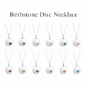 Dainty Birthstone Disc Necklace – Personalized Swarovski Charm on 18" Chain