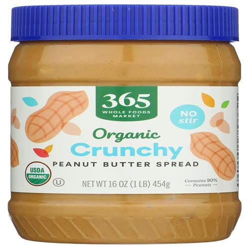 Beurre de cacahuètes croquant biologique Whole Foods Market, 453 g
