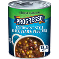 Progresso, Soupe en conserve de haricots noirs et légumes style Sud-Ouest à teneur réduite en sodium, sans gluten, 18,5 oz.