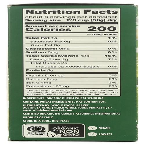 Whole Foods Market, Orecchiette Rigate Bio, 453 g
