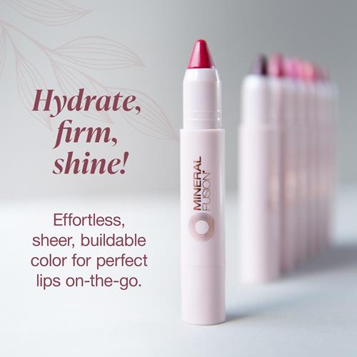 Mineral Fusion New Sheer Moisture Lip Tint, Buildable Lip Color, Hydrating Lip Balm With Jojoba Oil, Shea Butter & More, Hydrates & Nourishes, Fd&C Dye-Free & Hypoallergenic, Grateful, Fuchsia Pi