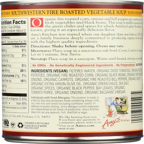 Amys Soupe Biologique Légumes du Sud-Ouest Rôtis au Feu -- 405 g