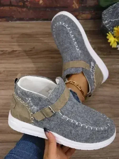 Baskets à Boucle et Bout Rond Contrastant