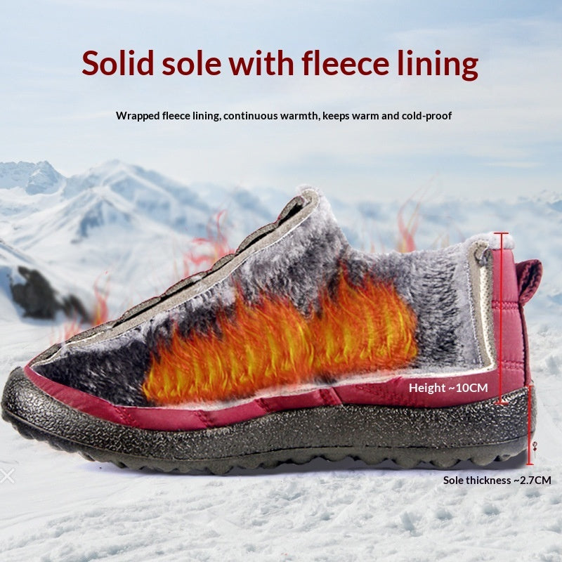 Bottines chaudes et rembourrées en coton léger pour femme – Bottines d'hiver antidérapantes et confortables pour l'extérieur