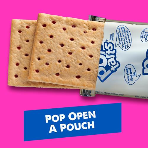 Pop-Tarts Pâtisseries à toaster, aliments pour le petit-déjeuner, goûters pour enfants, fraise non glacée, boîte de 382g (8 Pop-Tarts)