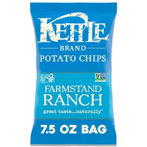 Croustilles cuites à la marmite, saveur Ranch de ferme, marque Kettle, 212 g