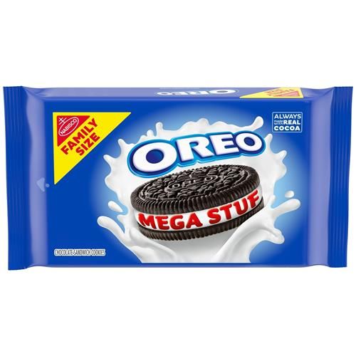 Biscuits Sandwich Oreo Mega Stuf au Chocolat, Format Familial, 499 g