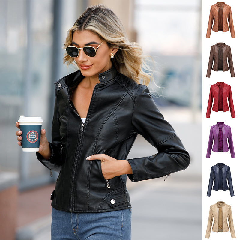 Veste classique en cuir pour femme – Vêtement d'extérieur chic et urbain