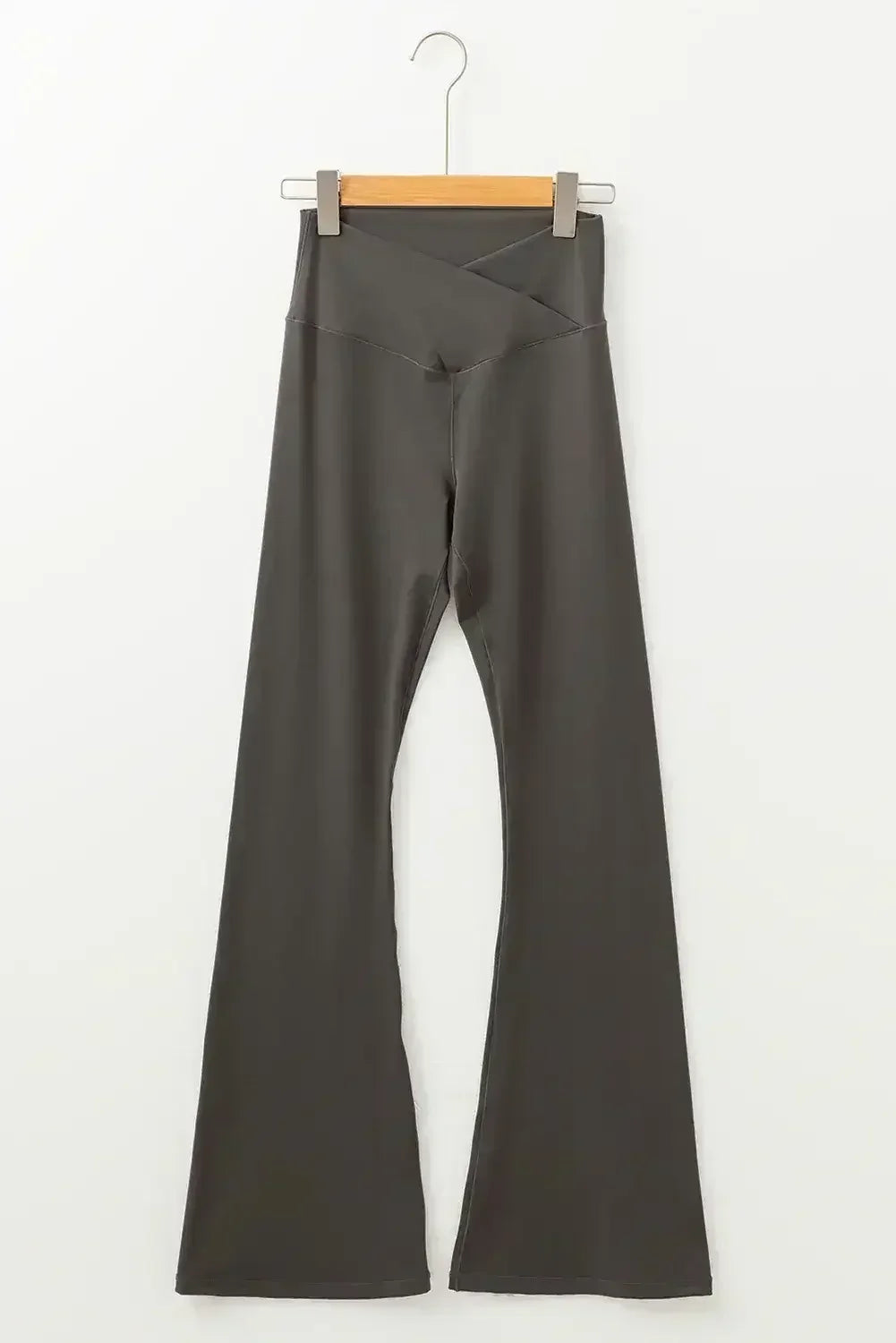 Legging évasé taille haute gris foncé en V