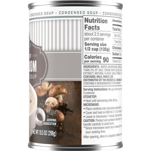 Soupe condensée crème de champignons Kroger 298 g