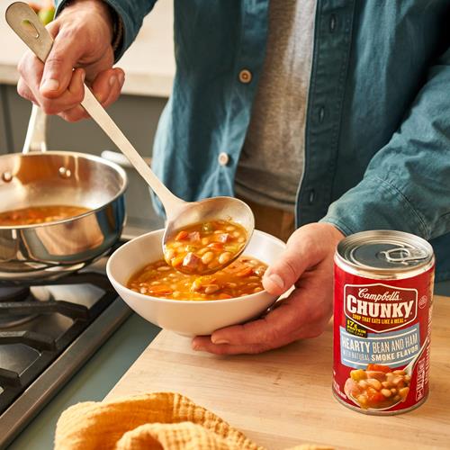 Soupe épaisse Campbell’s, soupe consistante aux haricots et au jambon, boîte de 539 g